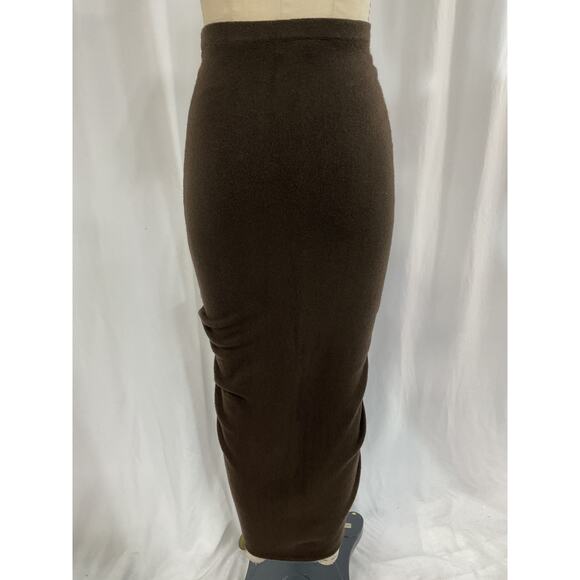 Ronny Kobo 'Zuna' Brown Ruched Knit Maxi Skirt Size XS - Picture 3 of 5